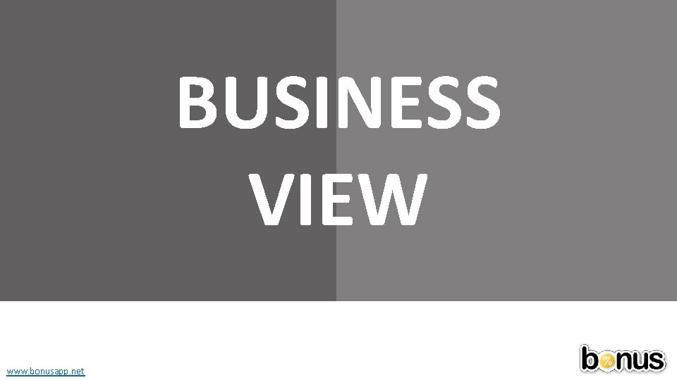 BUSINESS VIEW www. bonusapp. net 