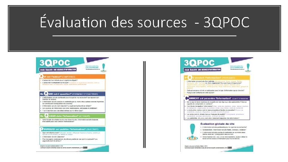 Évaluation des sources - 3 QPOC 