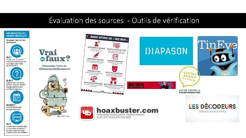 Évaluation des sources - Outils de vérification 