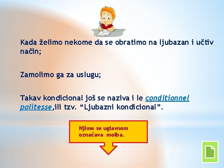 Kada želimo nekome da se obratimo na ljubazan i učtiv način; Zamolimo ga za