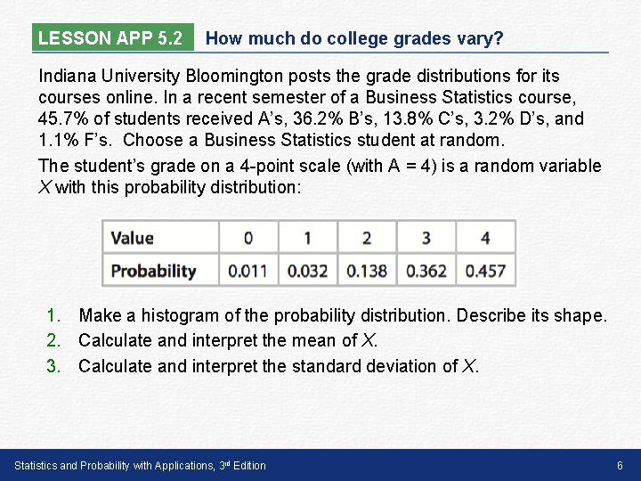 LESSON APP 5. 2 How much do college grades vary? Indiana University Bloomington posts LESSON APP 5. 2 How much do college grades vary? Indiana University Bloomington posts