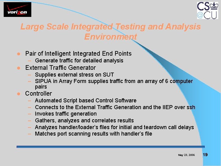 Large Scale Integrated Testing and Analysis Environment l Pair of Intelligent Integrated End Points