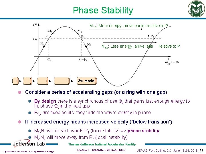 Phase Stability M 1, 2: More energy, arrive earlier relative to P N 1,