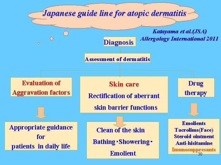 Japanese guide line for atopic dermatitis Diagnosis Katayama et al. (JSA) Allergology International 2011