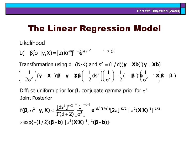 Part 25: Bayesian [24/58] The Linear Regression Model 
