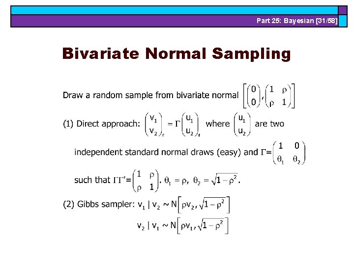 Part 25: Bayesian [31/58] Bivariate Normal Sampling 