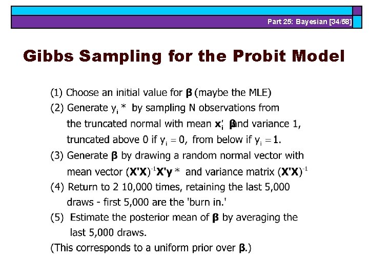 Part 25: Bayesian [34/58] Gibbs Sampling for the Probit Model 