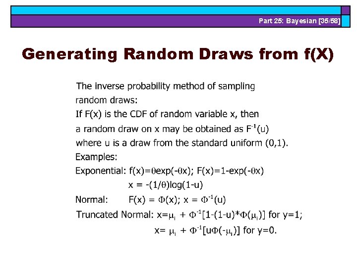 Part 25: Bayesian [35/58] Generating Random Draws from f(X) 