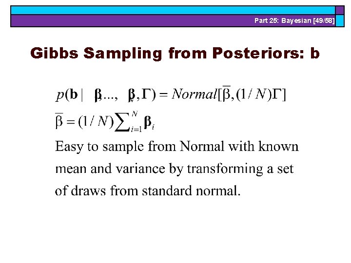 Part 25: Bayesian [49/58] Gibbs Sampling from Posteriors: b 