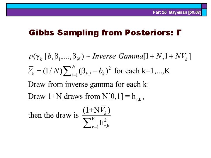 Part 25: Bayesian [50/58] Gibbs Sampling from Posteriors: Γ 