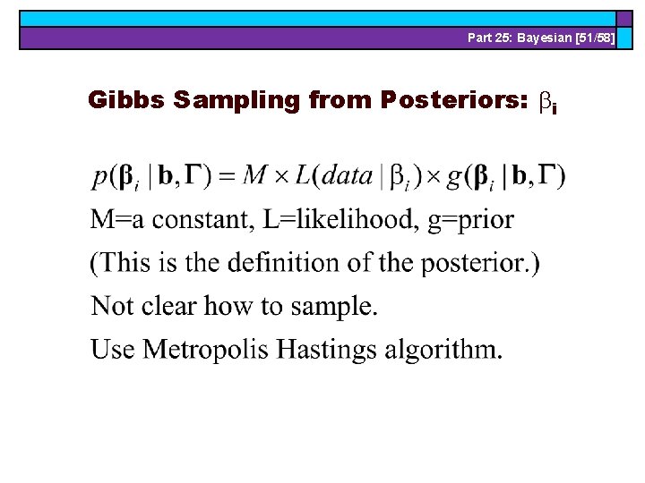Part 25: Bayesian [51/58] Gibbs Sampling from Posteriors: i 