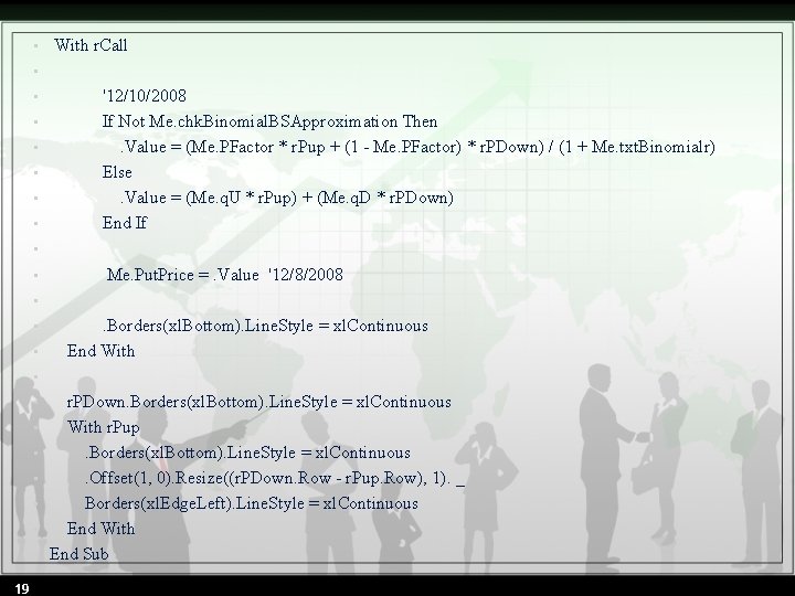  • • • • • • 19 With r. Call '12/10/2008 If Not
