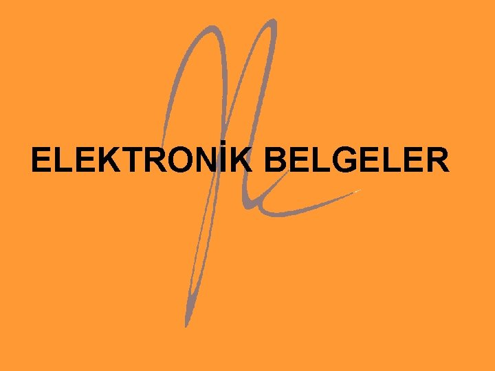 ELEKTRONİK BELGELER 