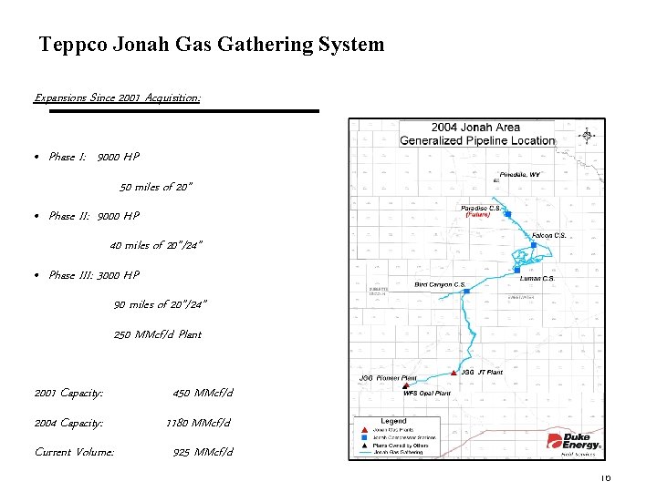 Teppco Jonah Gas Gathering System Expansions Since 2001 Acquisition: • Phase I: 9000 HP