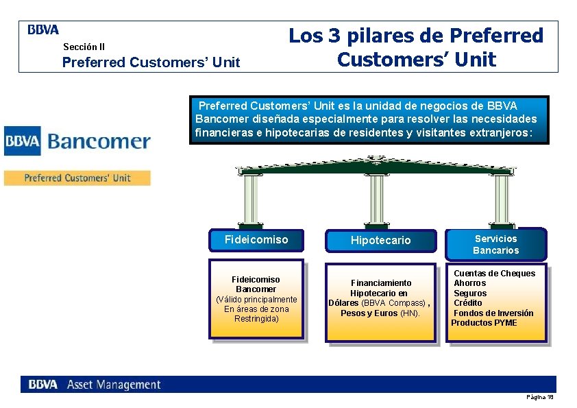 Sección II Preferred Customers’ Unit Los 3 pilares de Preferred Customers’ Unit es la