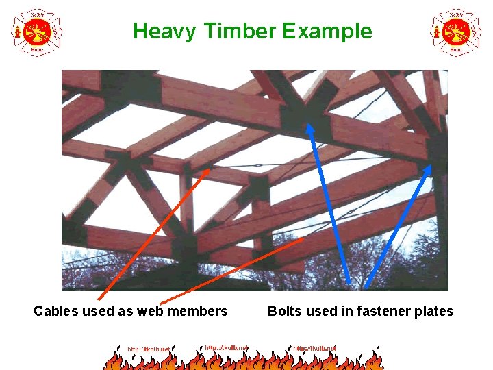 Heavy Timber Example Cables used as web members Bolts used in fastener plates 