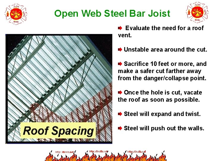 Open Web Steel Bar Joist Evaluate the need for a roof vent. Unstable area