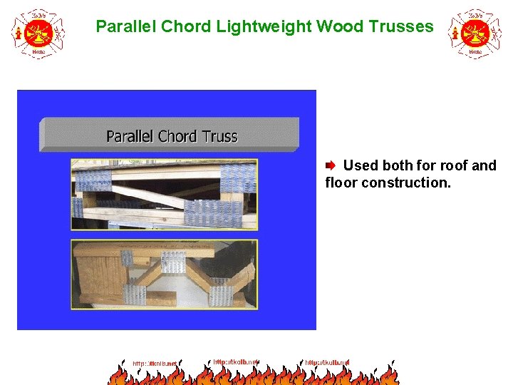 Parallel Chord Lightweight Wood Trusses Used both for roof and floor construction. 