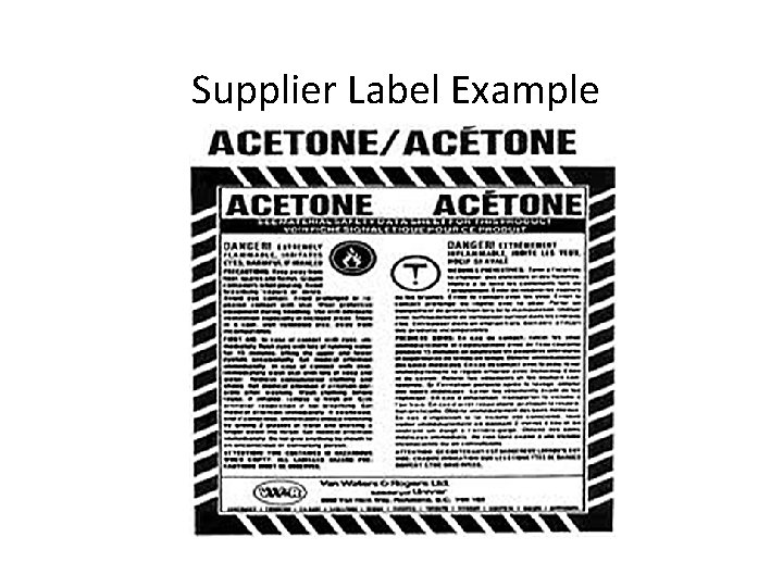 Supplier Label Example 