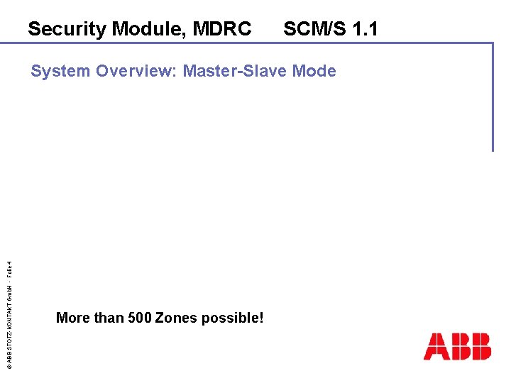 Security Module, MDRC SCM/S 1. 1 © ABB STOTZ-KONTAKT Gmb. H - Folie 4