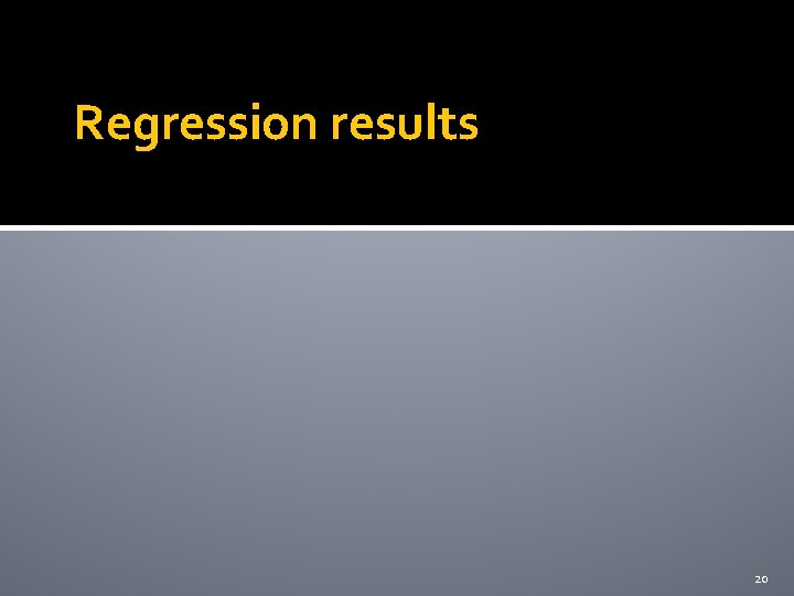 Regression results 20 