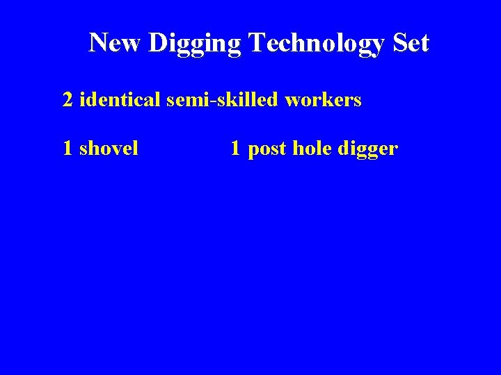 New Digging Technology Set 2 identical semi-skilled workers 1 shovel 1 post hole digger