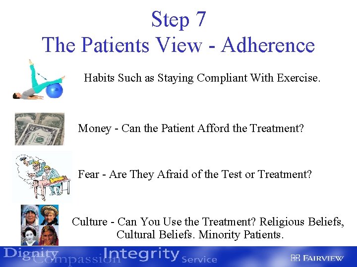 Step 7 The Patients View - Adherence Habits Such as Staying Compliant With Exercise.