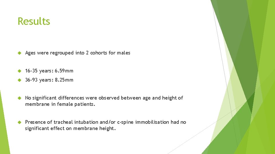 Results Ages were regrouped into 2 cohorts for males 16 -35 years: 6. 59