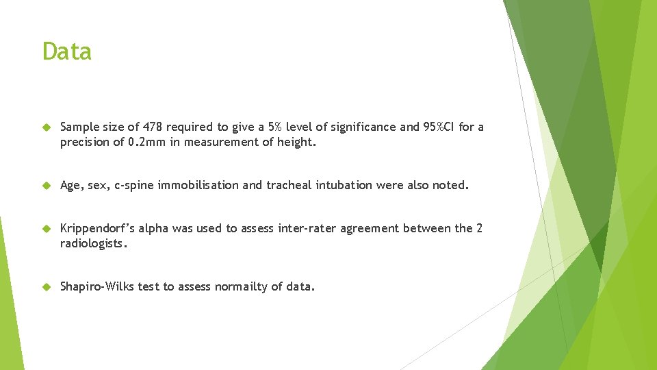 Data Sample size of 478 required to give a 5% level of significance and
