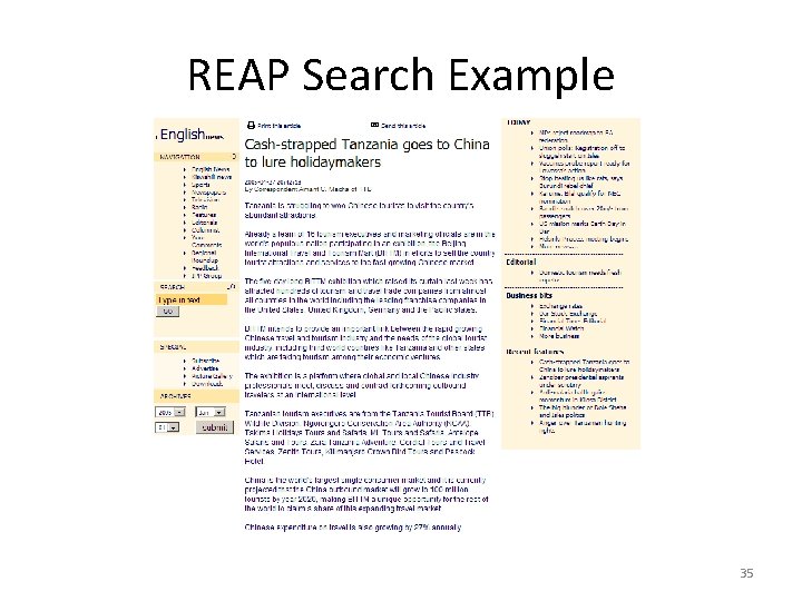 REAP Search Example 35 