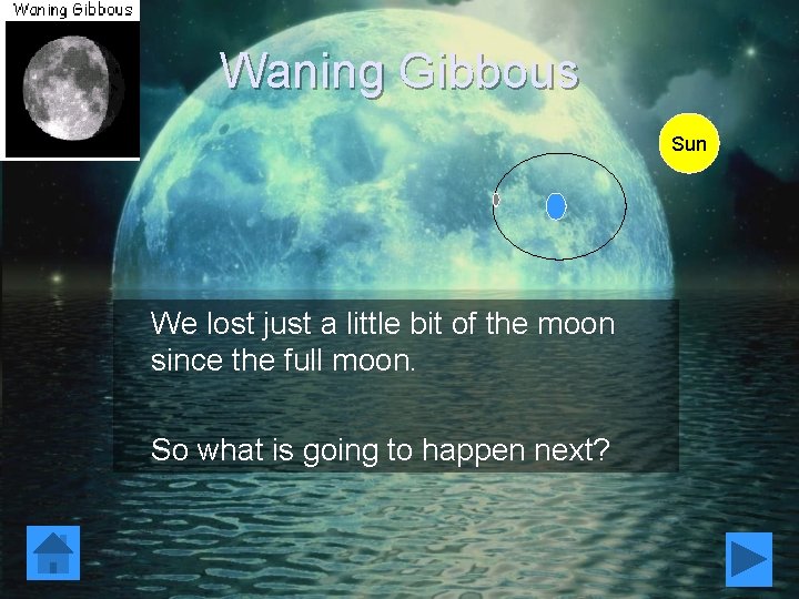 Waning Gibbous Sun We lost just a little bit of the moon since the