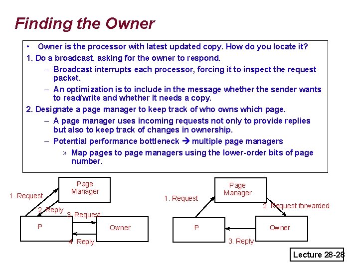 Finding the Owner • Owner is the processor with latest updated copy. How do