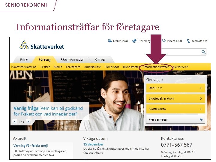 SENIOREKONOMI Informationsträffar företagare 