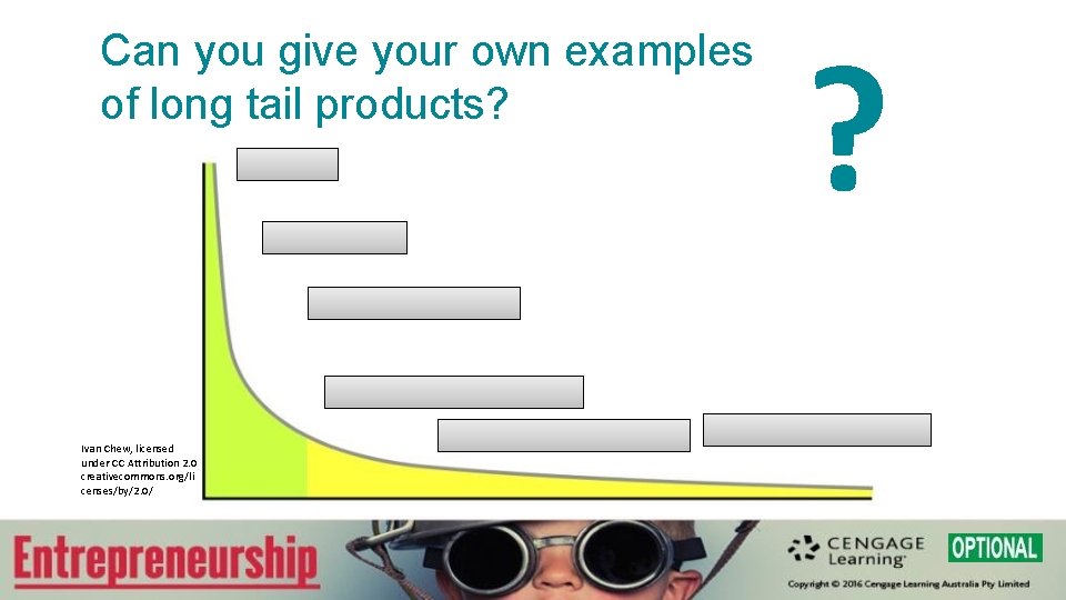 Can you give your own examples of long tail products? Ivan Chew, licensed under