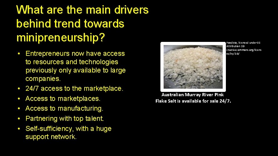 What are the main drivers behind trend towards minipreneurship? • Entrepreneurs now have access