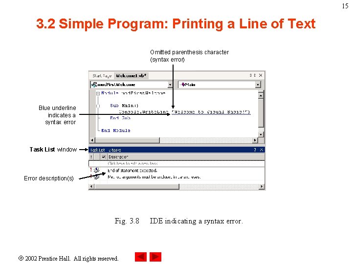 15 3. 2 Simple Program: Printing a Line of Text Omitted parenthesis character (syntax 15 3. 2 Simple Program: Printing a Line of Text Omitted parenthesis character (syntax