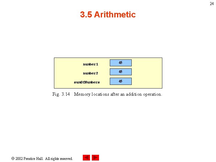 24 3. 5 Arithmetic number 1 45 number 2 45 sum. Of. Numbers 45