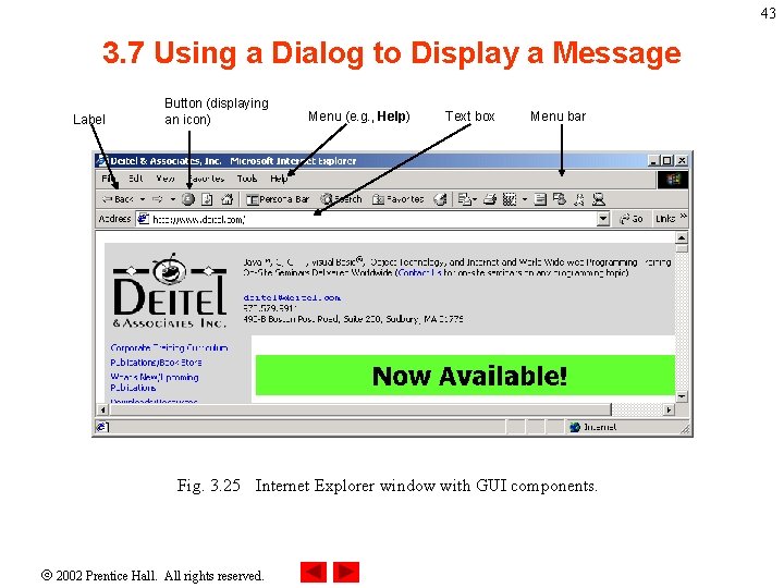 43 3. 7 Using a Dialog to Display a Message Label Button (displaying an