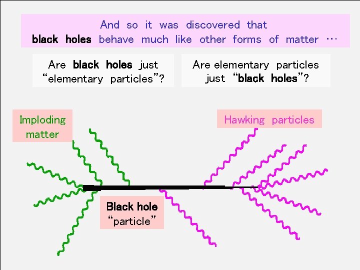 And so it was discovered that black holes behave much like other forms of