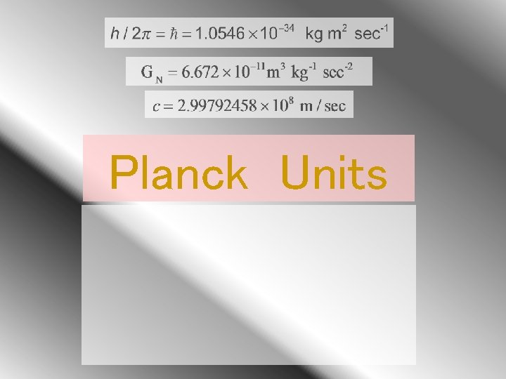 Planck Units 