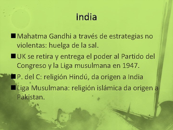 India n Mahatma Gandhi a través de estrategias no violentas: huelga de la sal.