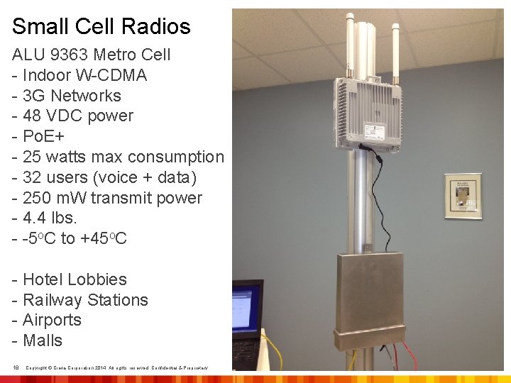 Small Cell Radios ALU 9363 Metro Cell - Indoor W-CDMA - 3 G Networks