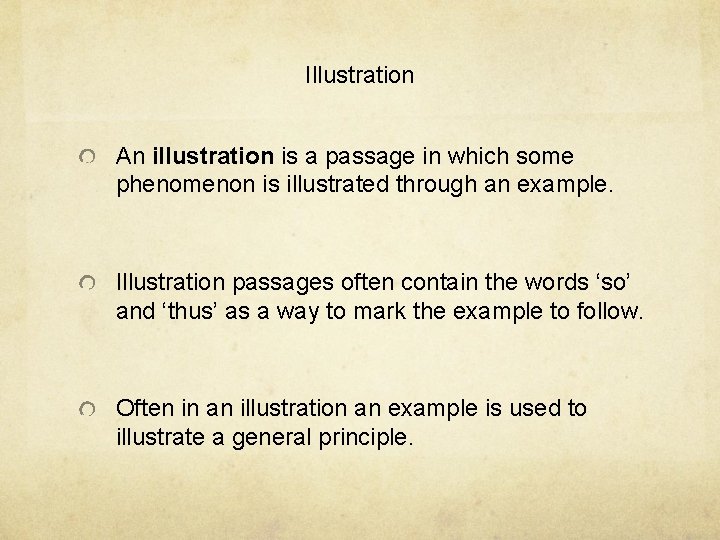 Illustration An illustration is a passage in which some phenomenon is illustrated through an