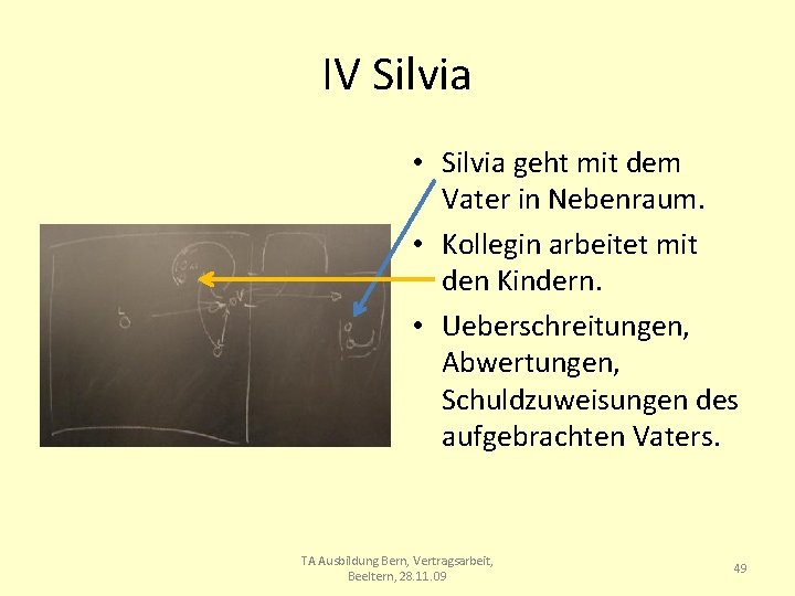 IV Silvia • Silvia geht mit dem Vater in Nebenraum. • Kollegin arbeitet mit