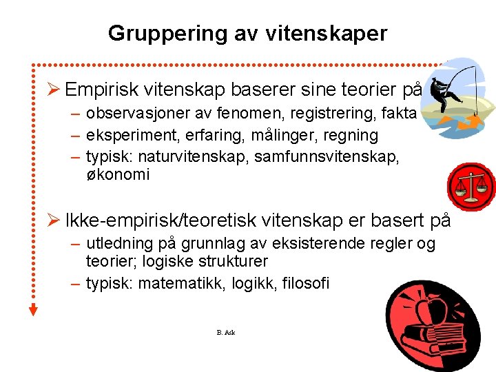 Gruppering av vitenskaper Ø Empirisk vitenskap baserer sine teorier på – observasjoner av fenomen,