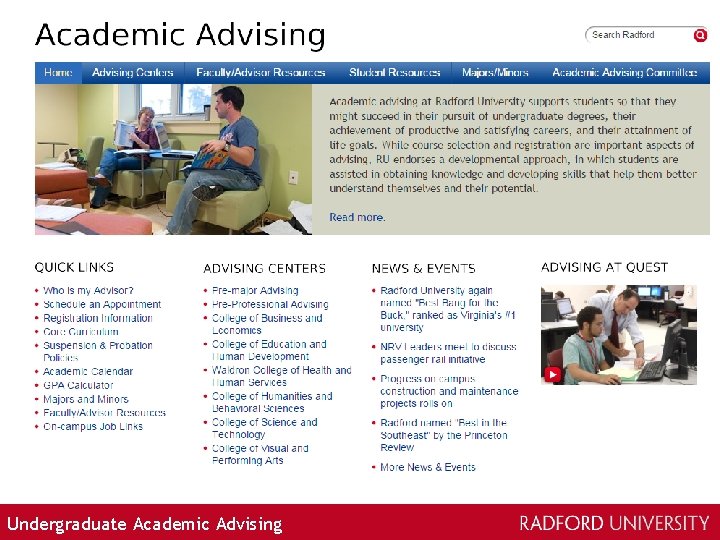 Undergraduate Academic Advising 