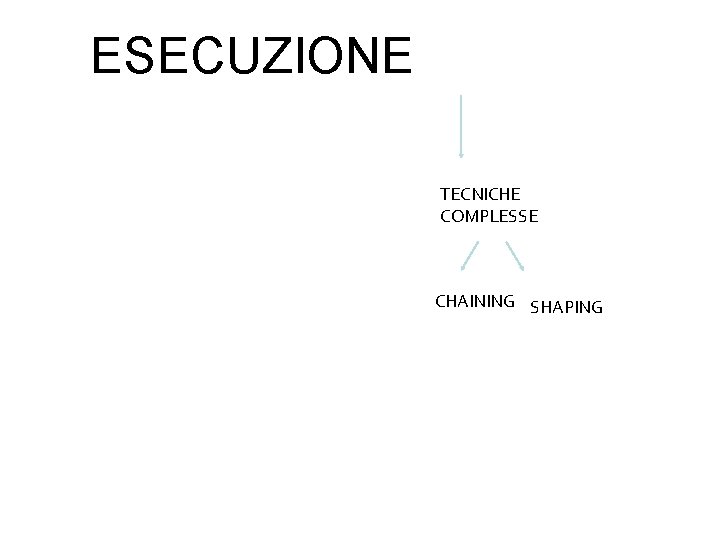 ESECUZIONE TECNICHE COMPLESSE CHAINING SHAPING 