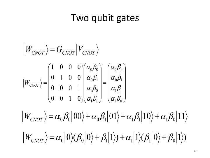 Two qubit gates 46 