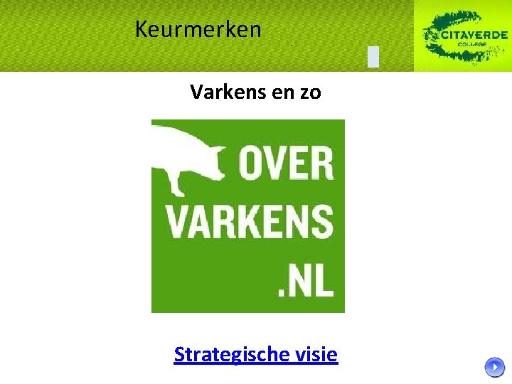 Keurmerken Varkens en zo Strategische visie 