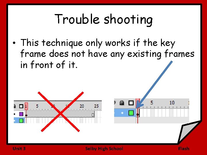 Trouble shooting • This technique only works if the key frame does not have